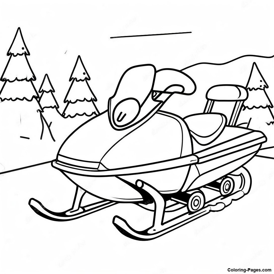 Vintage Snowmobile Adventure Coloring Page 122426 56964