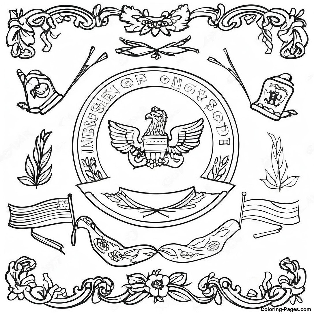 Vintage State Flags Coloring Page 134443 66509