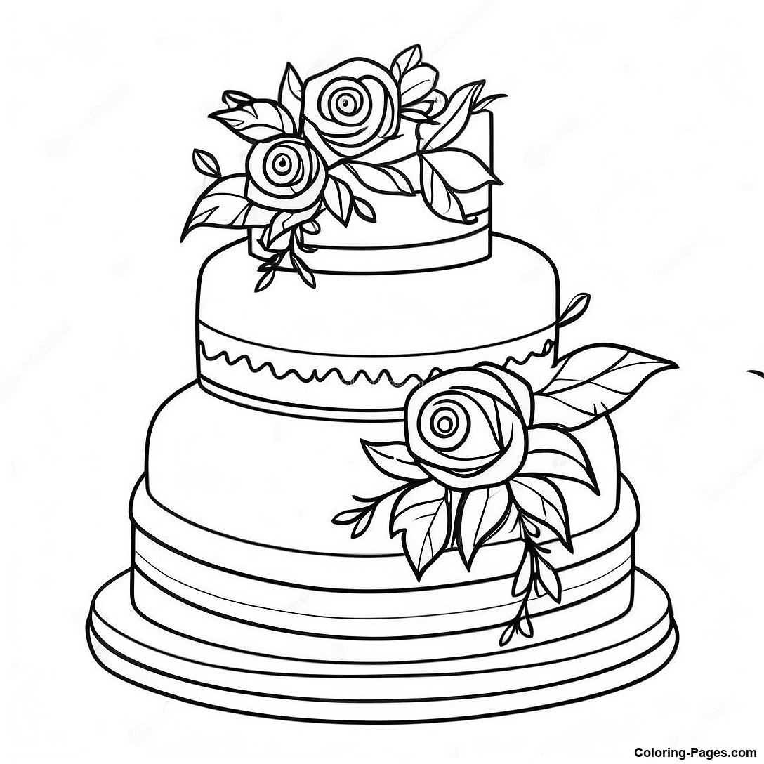 Vintage Wedding Cake Coloring Page 121017 55829