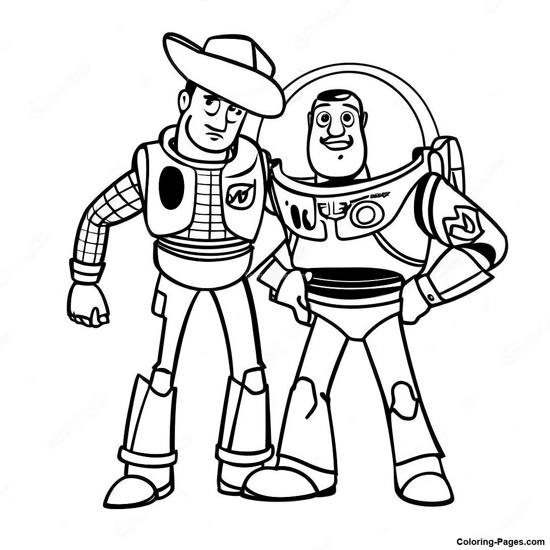 Woody And Buzz Lightyear Adventure Coloring Page | Coloring-Pages.com