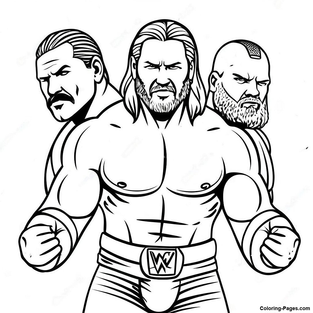 Wwe Superstars In Action Coloring Page