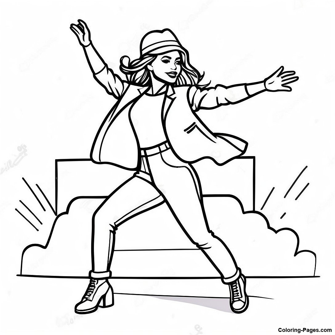 Zendaya Dancing On Stage Coloring Page | Coloring-Pages.com