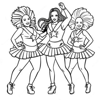 Nfl Cheerleaders Performing Coloring Page 100065 38739