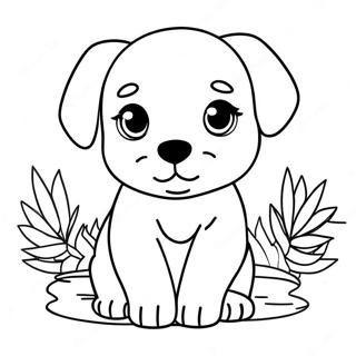 Easy Realistic Puppy Coloring Page 100113-38768