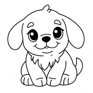 Cute Fluffy Puppy Coloring Page 100114-38769