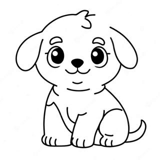 Cute Fluffy Puppy Coloring Page 100114-38770