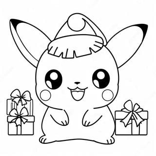 Christmas Pikachu Coloring Pages