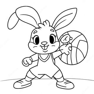 Cute Lola Bunny Playing Basketball Coloring Page 100293-38909