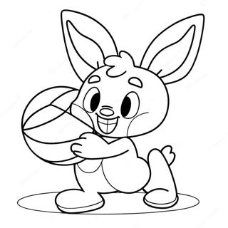 Cute Lola Bunny Playing Basketball Coloring Page 100293-38910