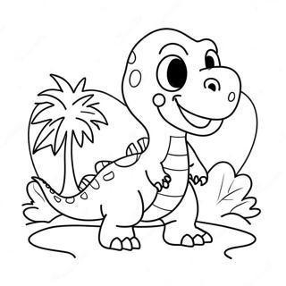 Dinosaur Valentine Coloring Pages