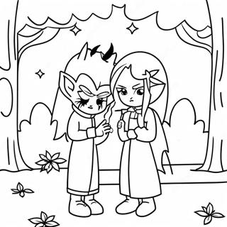 Twilight Scene With Sparkling Vampires Coloring Page 100395-38991