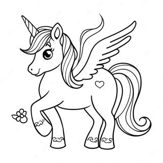 Playful Rainbow Unicorn Coloring Page 100523-39096