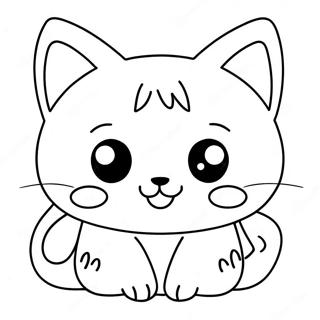 Adorable Kawaii Cat Coloring Page 100573-39129