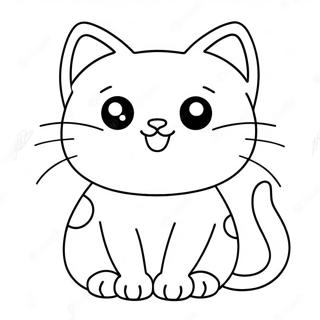 Adorable Kawaii Cat Coloring Page 100573 39131