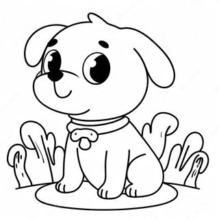 Playful Kawaii Dog Coloring Page 100574-39133