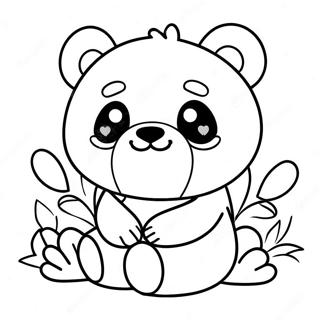 Sweet Kawaii Panda Coloring Page 100576-39142