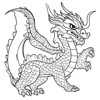 Fierce Chinese Dragon Coloring Page 100779 39295