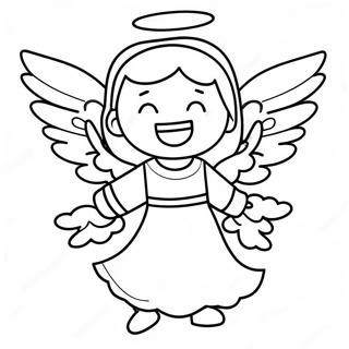 Happy Christian Angel Coloring Page 100882-39377