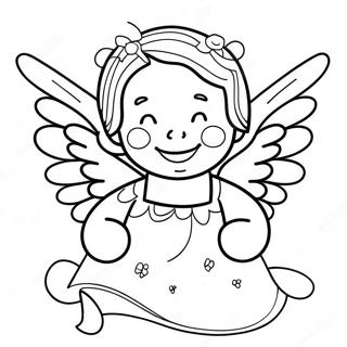 Happy Christian Angel Coloring Page 100882-39379
