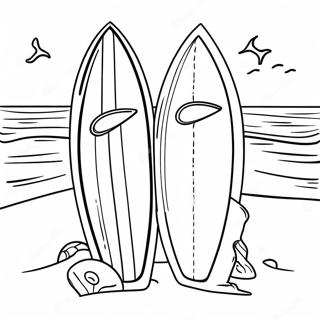 Colorful Surfboard On The Beach Coloring Page 100931-39409