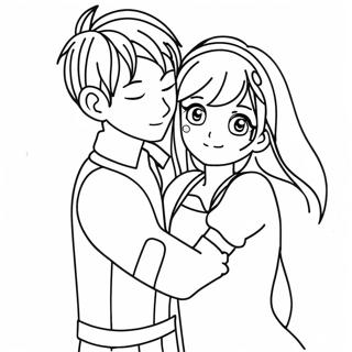 Cute Anime Couple Coloring Pages