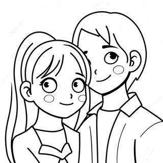 Cute Anime Couple Coloring Page 101007-39468