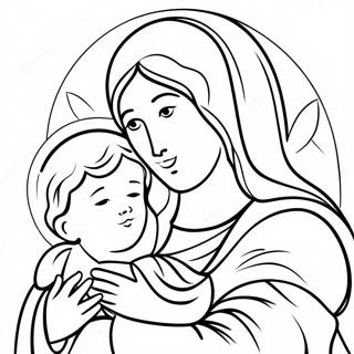 Virgin Mary And Baby Jesus Coloring Page 101113-39556