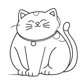 Sleepy Fat Cat Coloring Page 101216-39635
