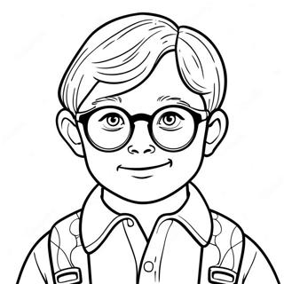 Smart Kid Wearing Glasses Coloring Page 101345-39743