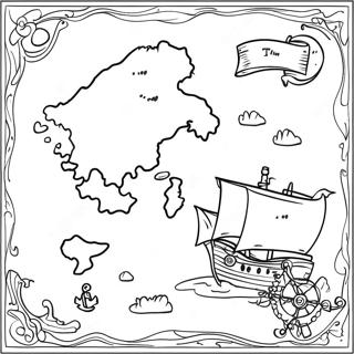 Pirate Treasure Map Coloring Page 101367 39750