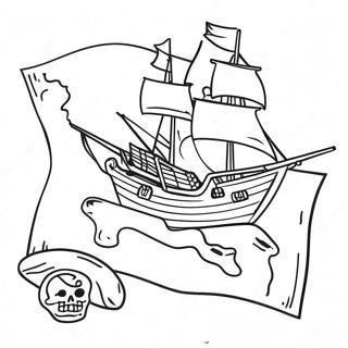 Pirate Treasure Map Coloring Page 101367-39752
