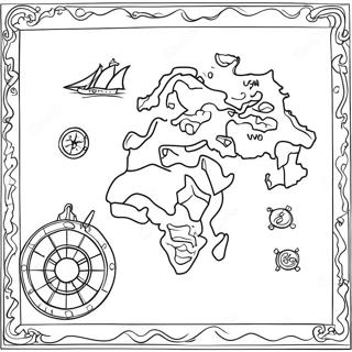 Ancient Treasure Map Coloring Page 101368-39862