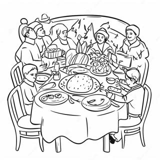 Traditional Christmas Feast Around The World Coloring Page 101447-39931