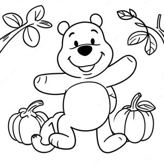 Winnie The Pooh With Pumpkin Coloring Page 101497-39963