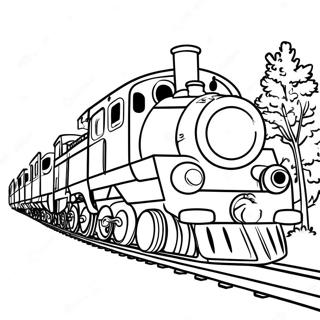 Choo Choo Charles With Colorful Train Cars Coloring Page 101575-40023