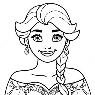 Frozen 2 Elsa Hair Down Coloring Pages