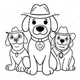 Friendly Sheriff Labrador With Friends Coloring Page 101681-40111