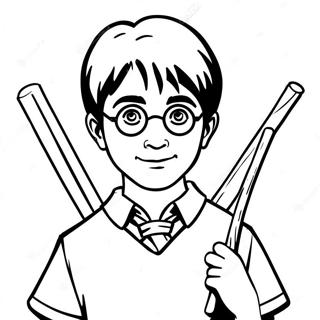 Harry Potter With Wand Coloring Page 101704-40118