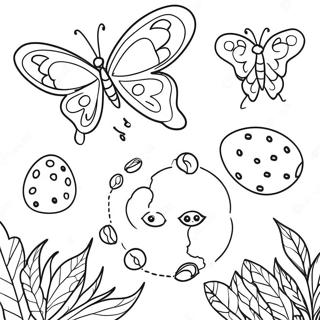 Butterfly Life Cycle Coloring Pages