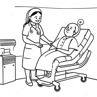 Friendly Nurse In Hospital Coloring Page 101807 40201