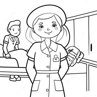 Friendly Nurse In Hospital Coloring Page 101807 40204