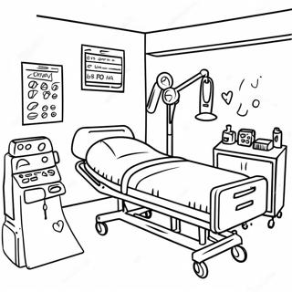 Busy Hospital Emergency Room Coloring Page 101808 40205