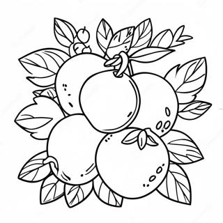 Colorful Tu Bishvat Fruits Coloring Page 101908-40277