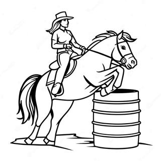 Barrel Racing Horse And Rider Coloring Page 101933-40293