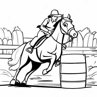 Barrel Racing Horse And Rider Coloring Page 101933-40294