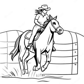 Barrel Racing Horse And Rider Coloring Page 101933-40296