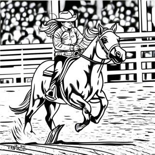 Fast Barrel Racing Action Coloring Page 101934-40300