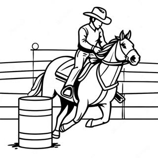 Exciting Barrel Racing Competition Coloring Page 101935-40304