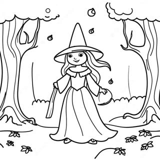 Gothic Witch In Forest Coloring Page 101963-40330