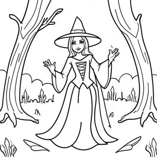 Gothic Witch In Forest Coloring Page 101963-40331